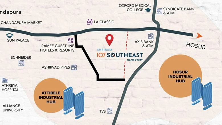 Shriram 107 SouthEast Location Map